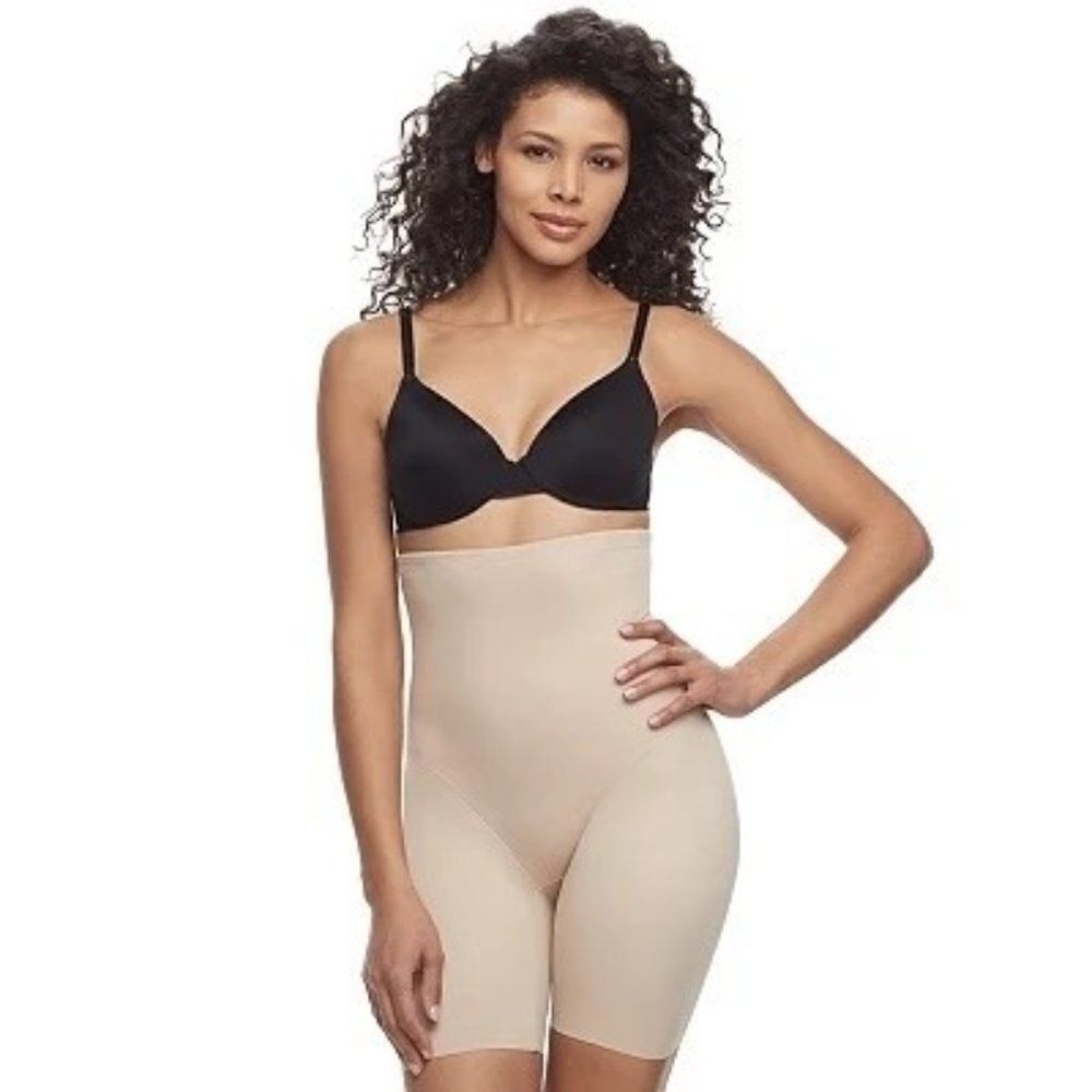 Naomi & Nicole Shapewear Luxe High Waist Thigh Slimmer 7089 Warm Beige Medium